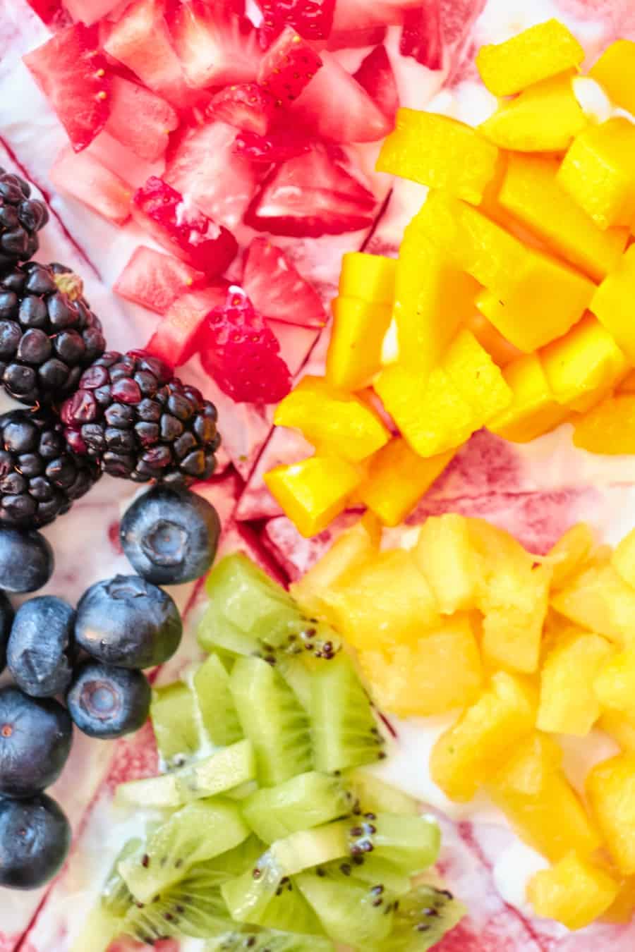 Rainbow Fruit Watermelon Pizza