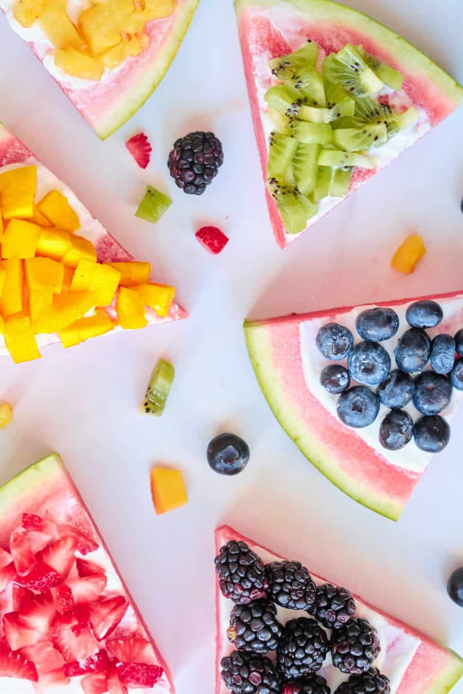 Rainbow Fruit Watermelon Pizza