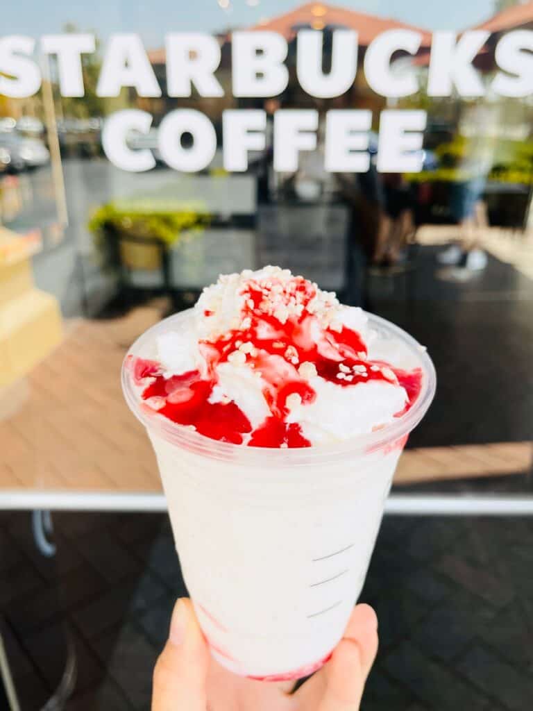 strawberry funnel cake frappuccino