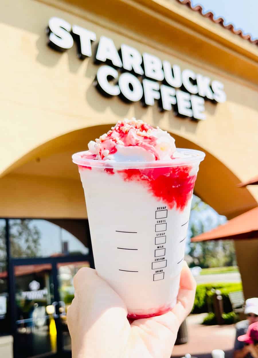 strawberry funnel cake frappuccino