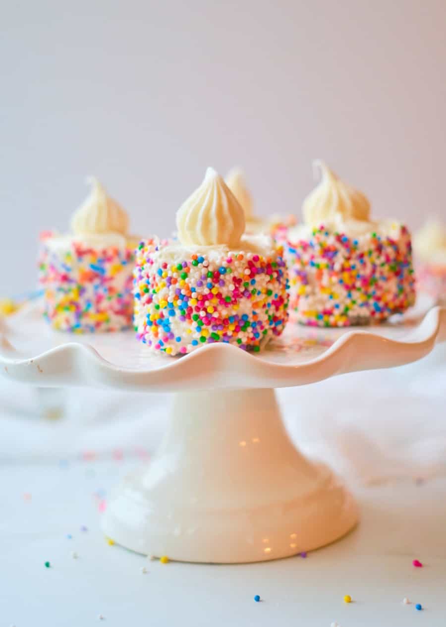 Mini rainbow cakes
