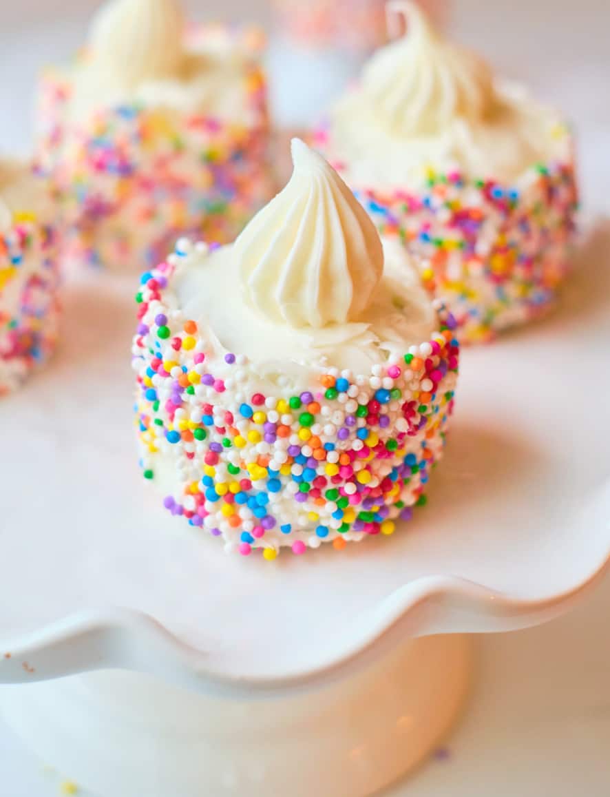 Mini rainbow cakes