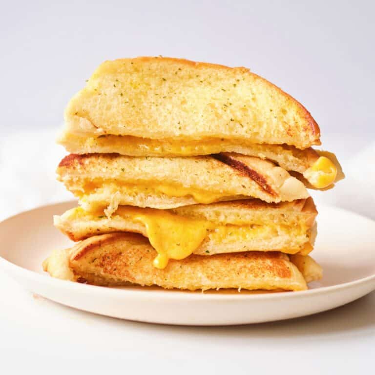 Garlic Bread Grilled Cheese Sandwich