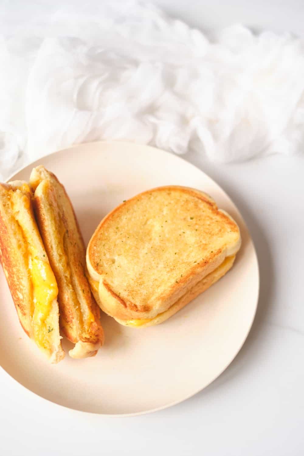 Garlic Bread Grilled Cheese Sandwich