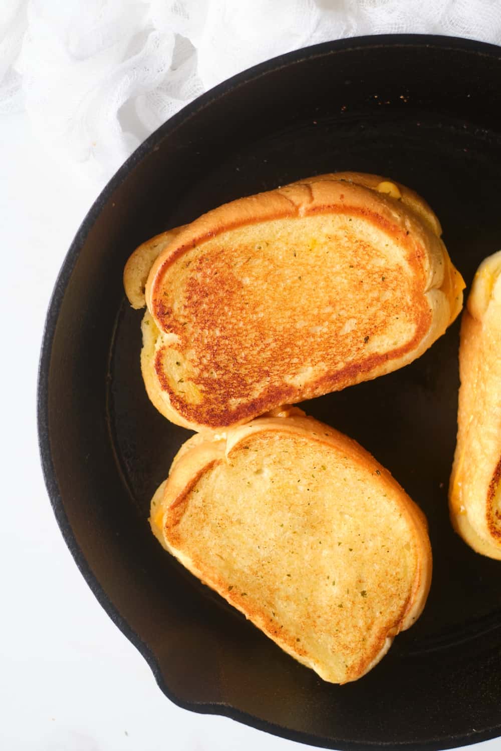 Garlic Bread Grilled Cheese Sandwich