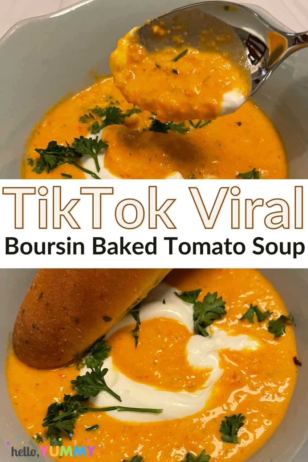 TikTok Boursin Baked Tomato Soup