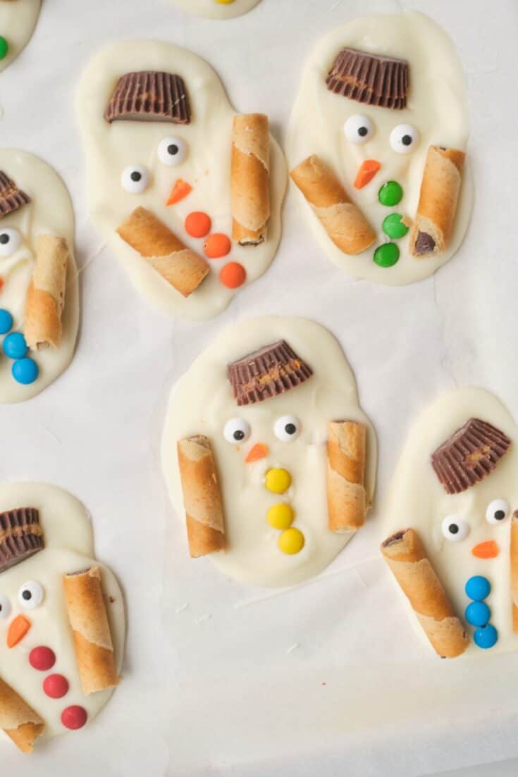 Melted Snowman Chocolate Bark