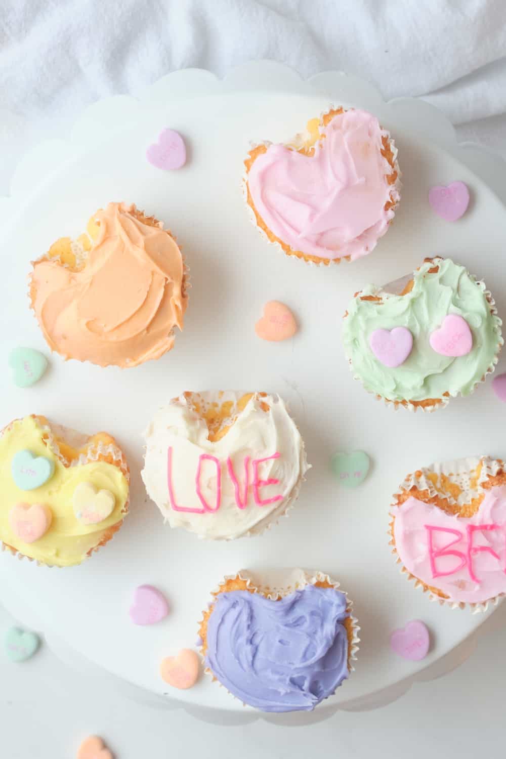 Conversation Heart Cupcakes