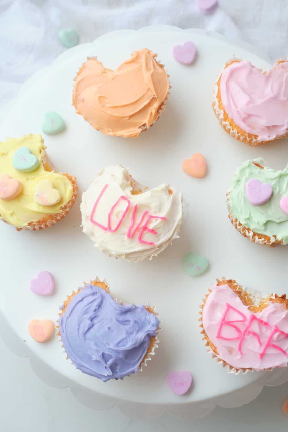 Conversation Heart Cupcakes