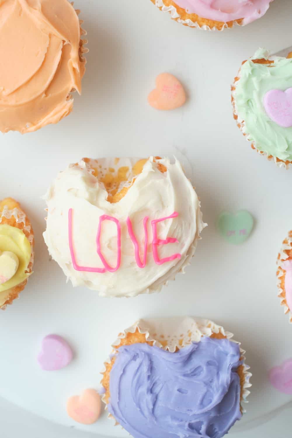 Conversation Heart Cupcakes