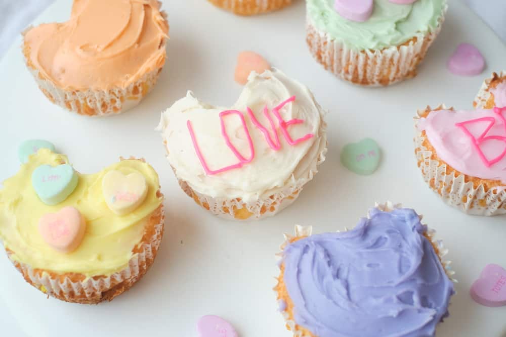 Conversation Heart Cupcakes