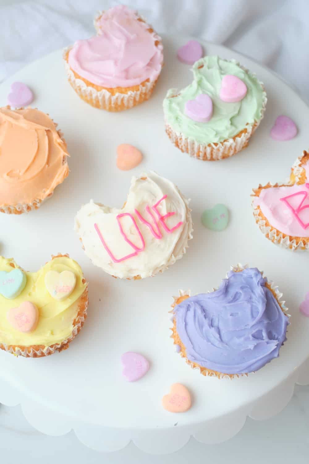 Conversation Heart Cupcakes