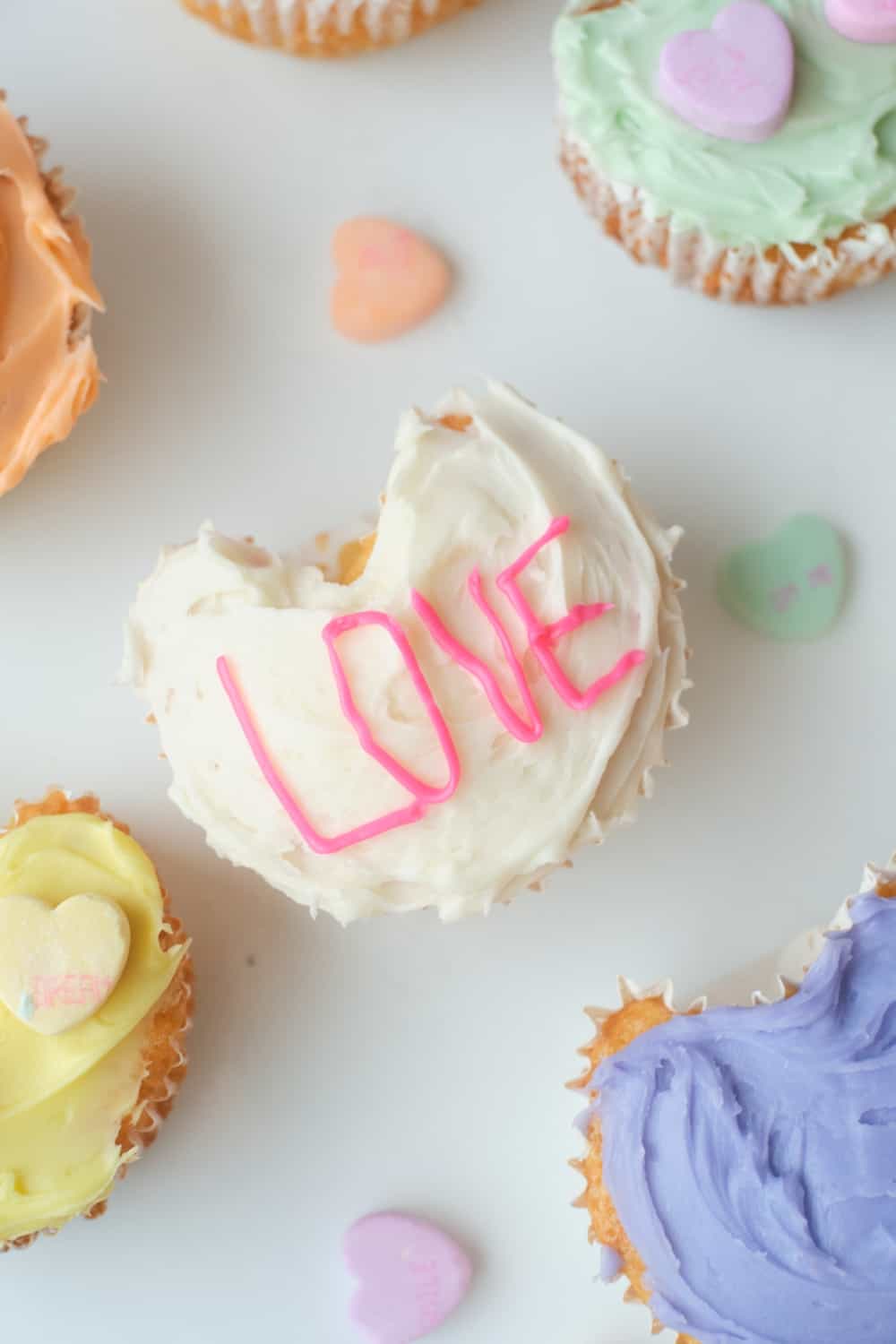 Conversation Heart Cupcakes