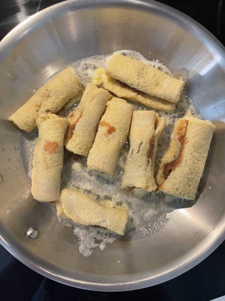 roll ups in frying pan