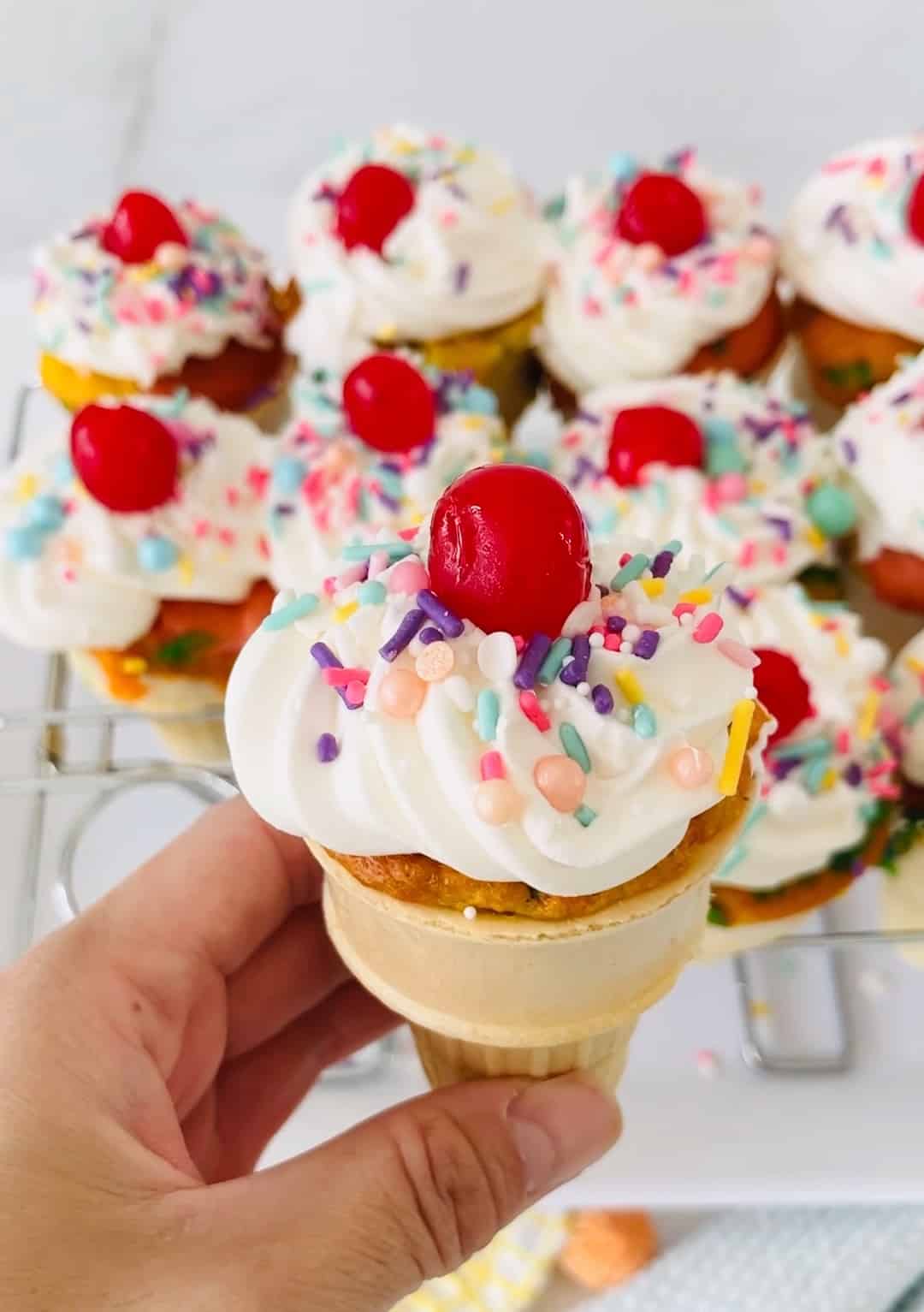 Rainbow Ice Cream Cupcakes