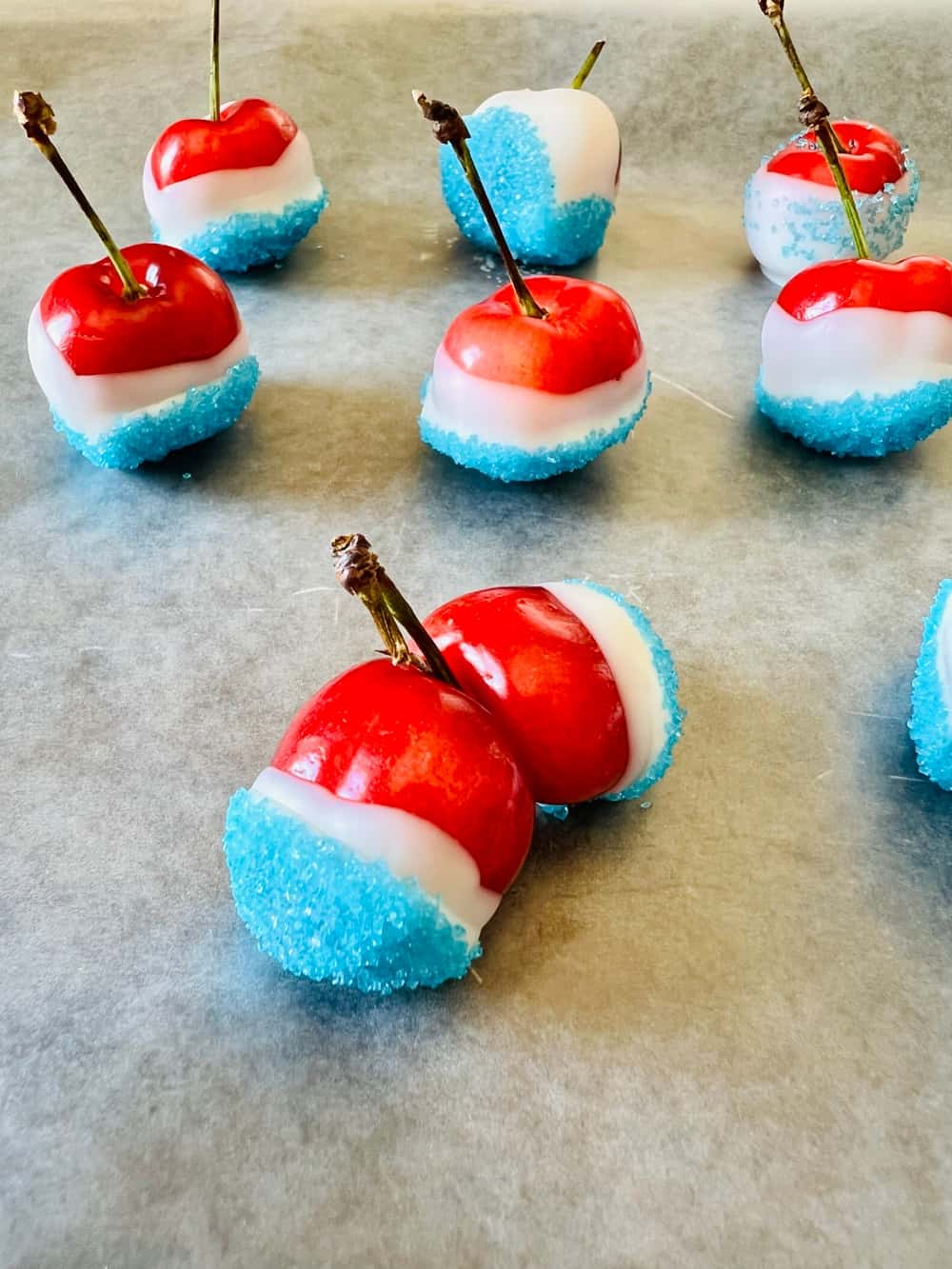 patriotic dessert chocolate cherries