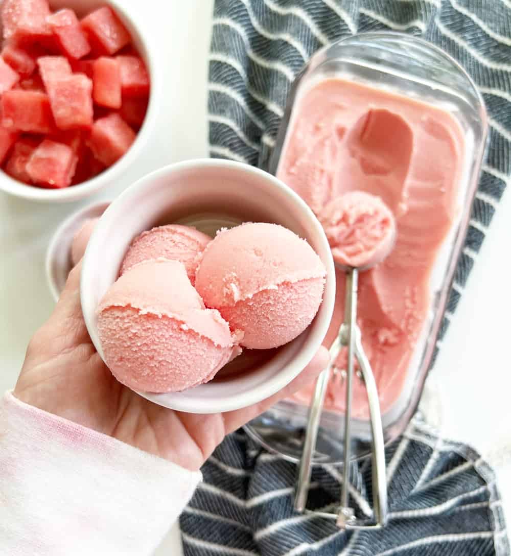 Two Ingredient Watermelon Ice Cream