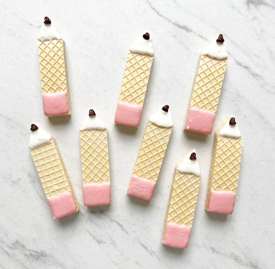 Cute Wafer Pencil Cookies - Back To School Treat
