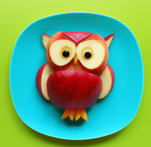 Apple Owl Food Art