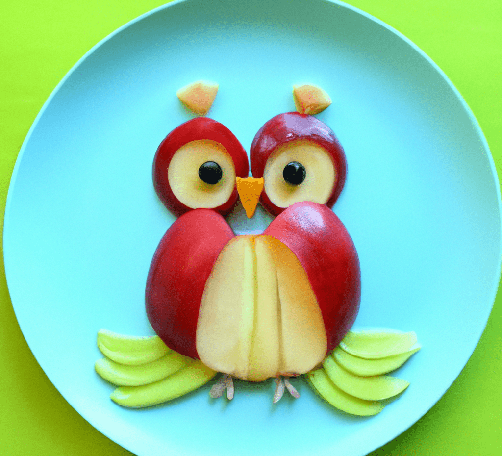 Apple Owl Food Art