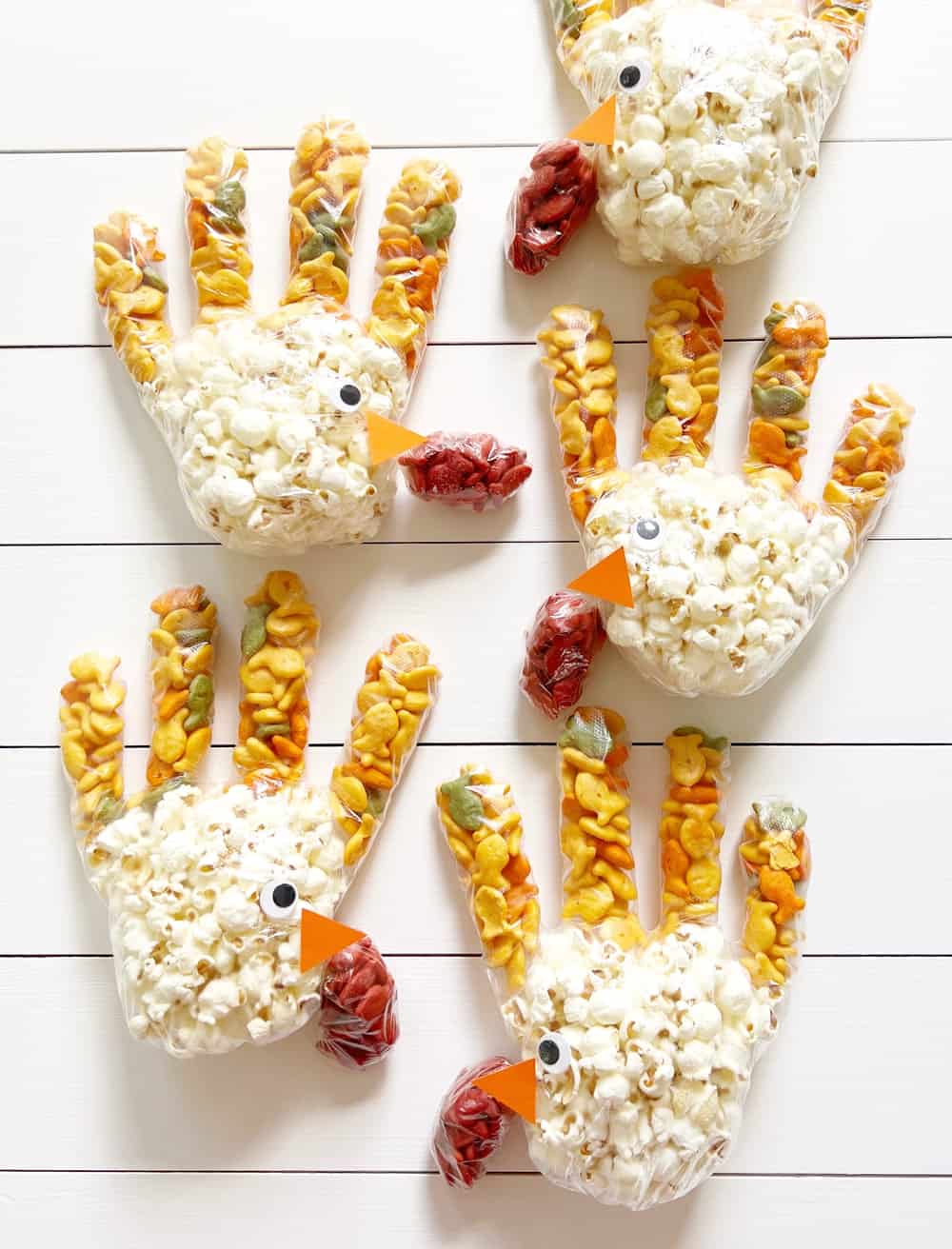 Turkey Popcorn Handprint Treats