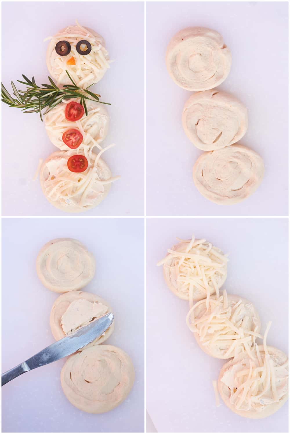 Mini Snowman Pizzas