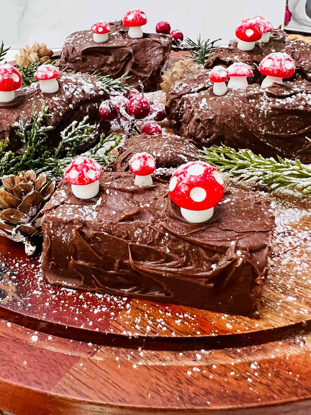 Mini Mocha Yule Log Cakes (Bûche de Noël) 