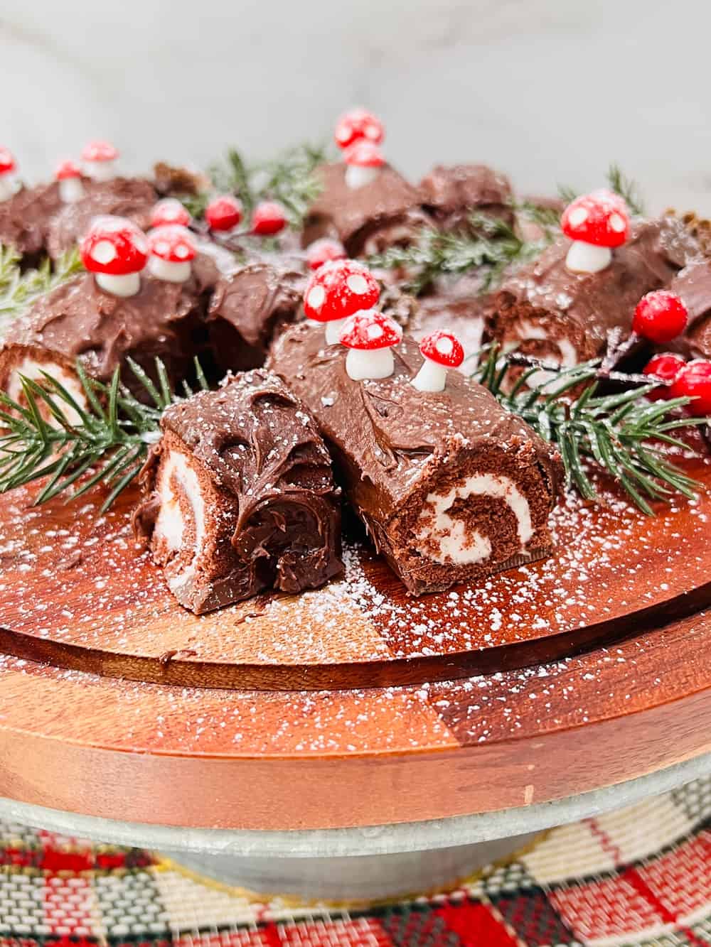 5 Décorations bûche de Noël