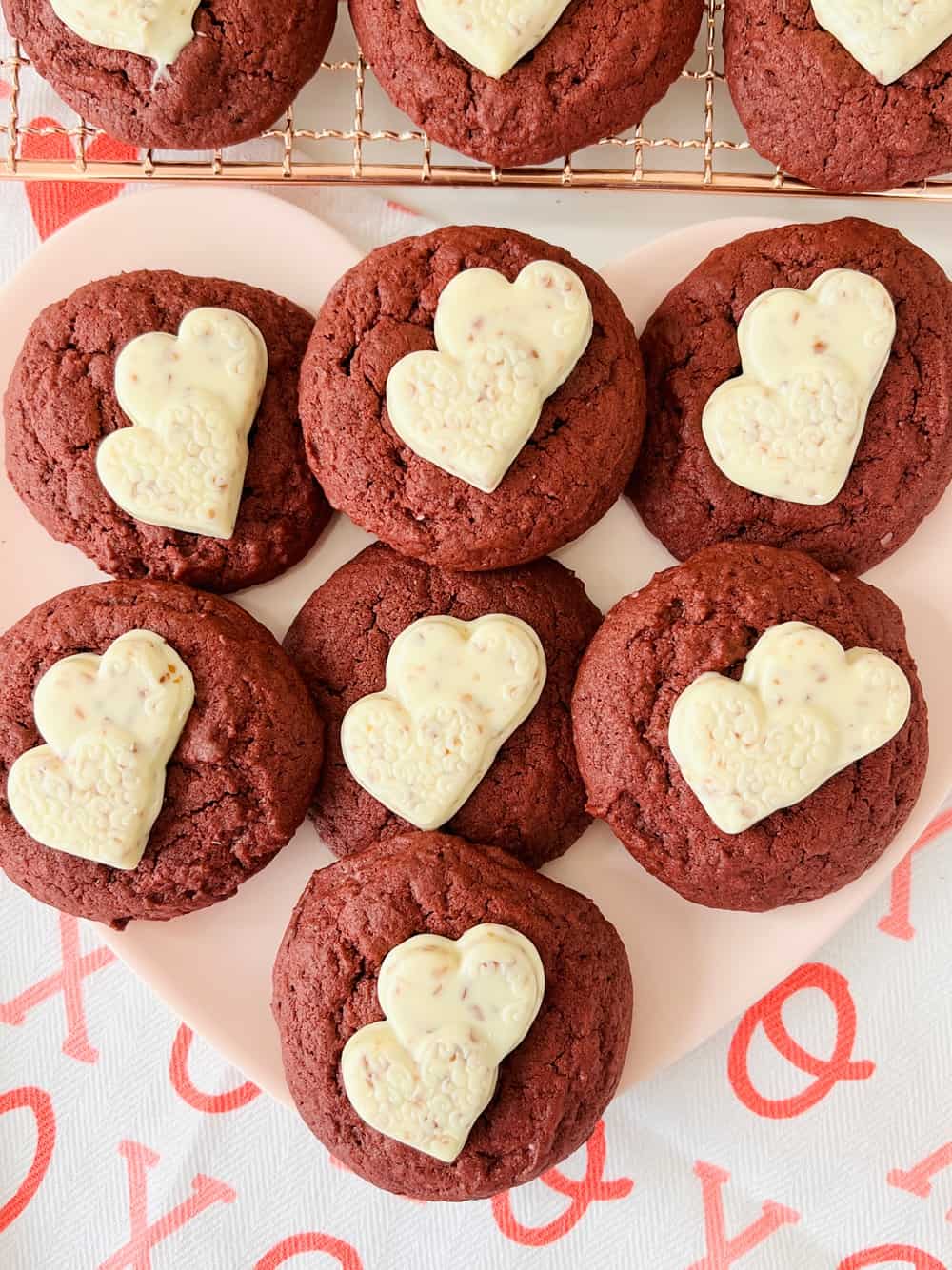 red velvet heart cookies