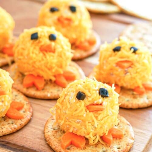 easter mini chicks cheese balls appetizer