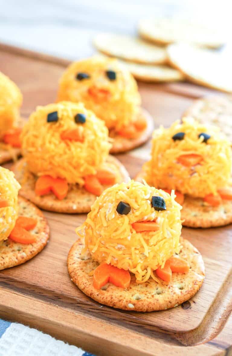 easter mini chicks cheese balls appetizer