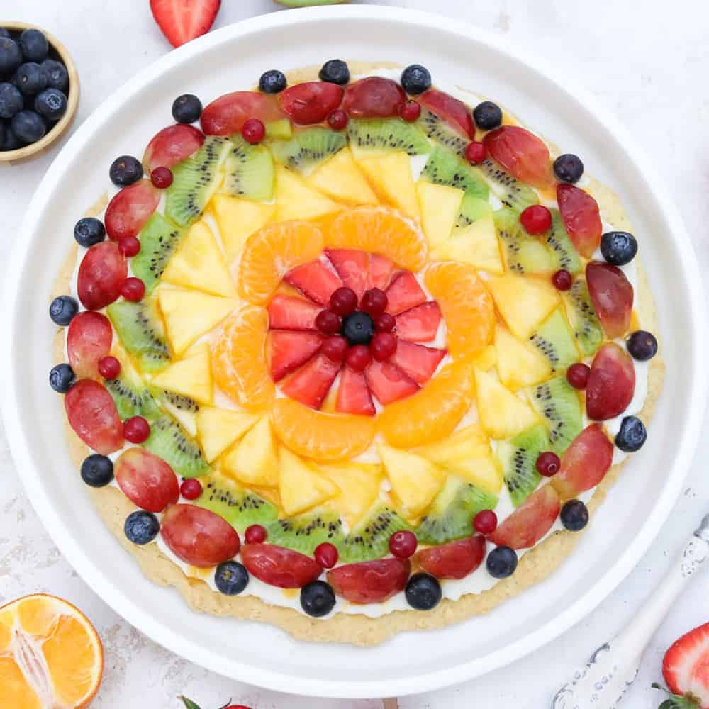  Rainbow Fruit Cookie Pizza 