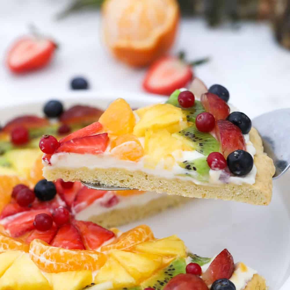  Rainbow Fruit Cookie Pizza 