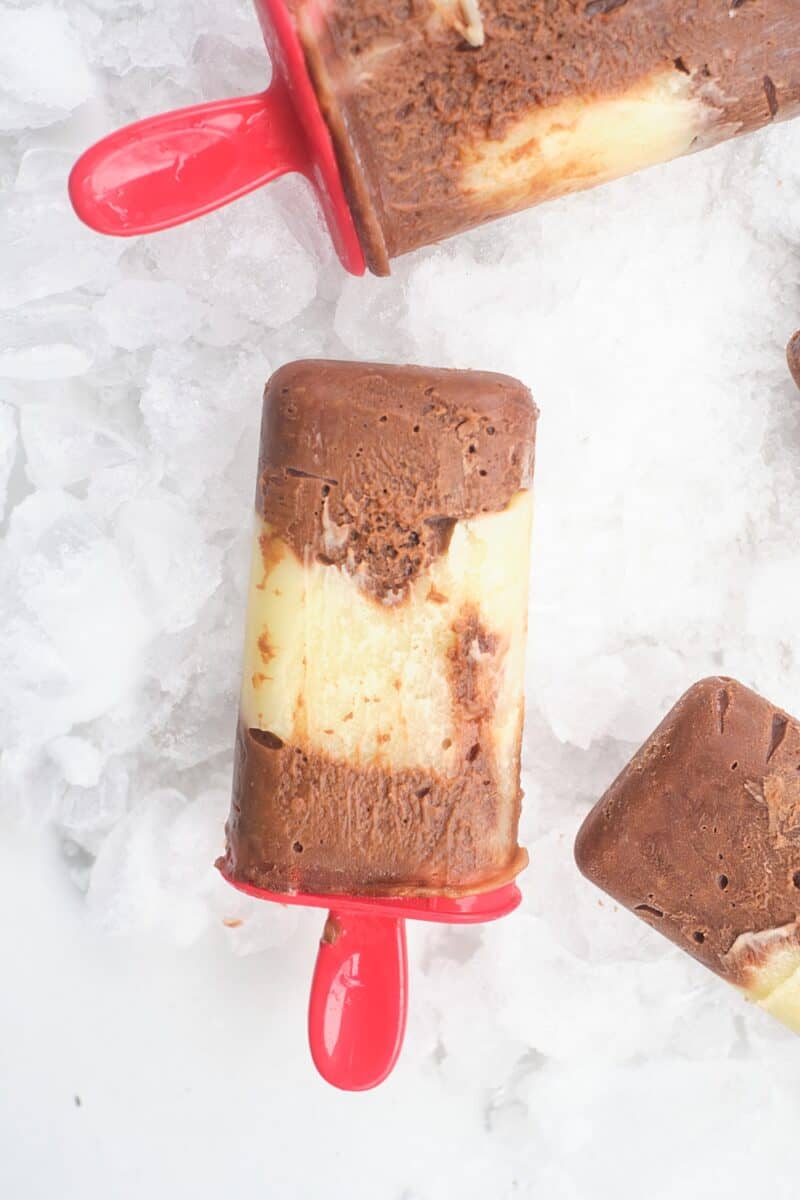 Easy Homemade Vanilla and Chocolate Jello Pudding Pops