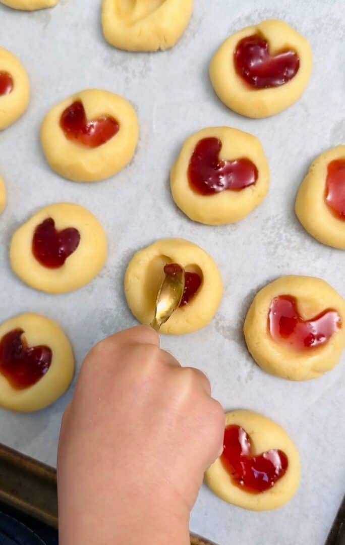 Make These Sweet Jam Heart Thumbprint Cookies With Kids This Valentine