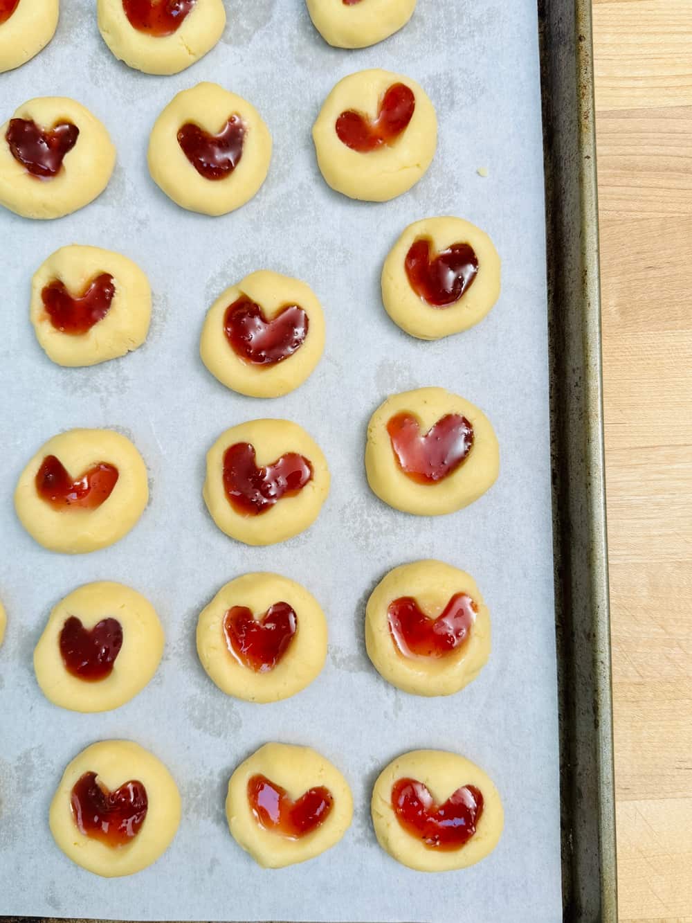 Jam Heart Thumbprint Cookies