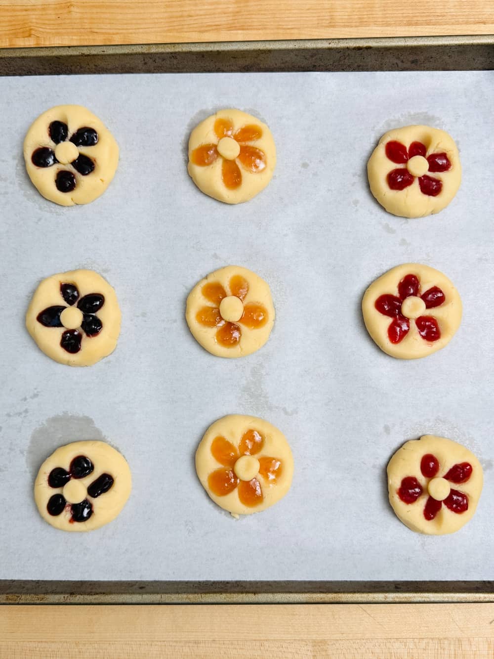 Flower Jam Thumbprint Cookies