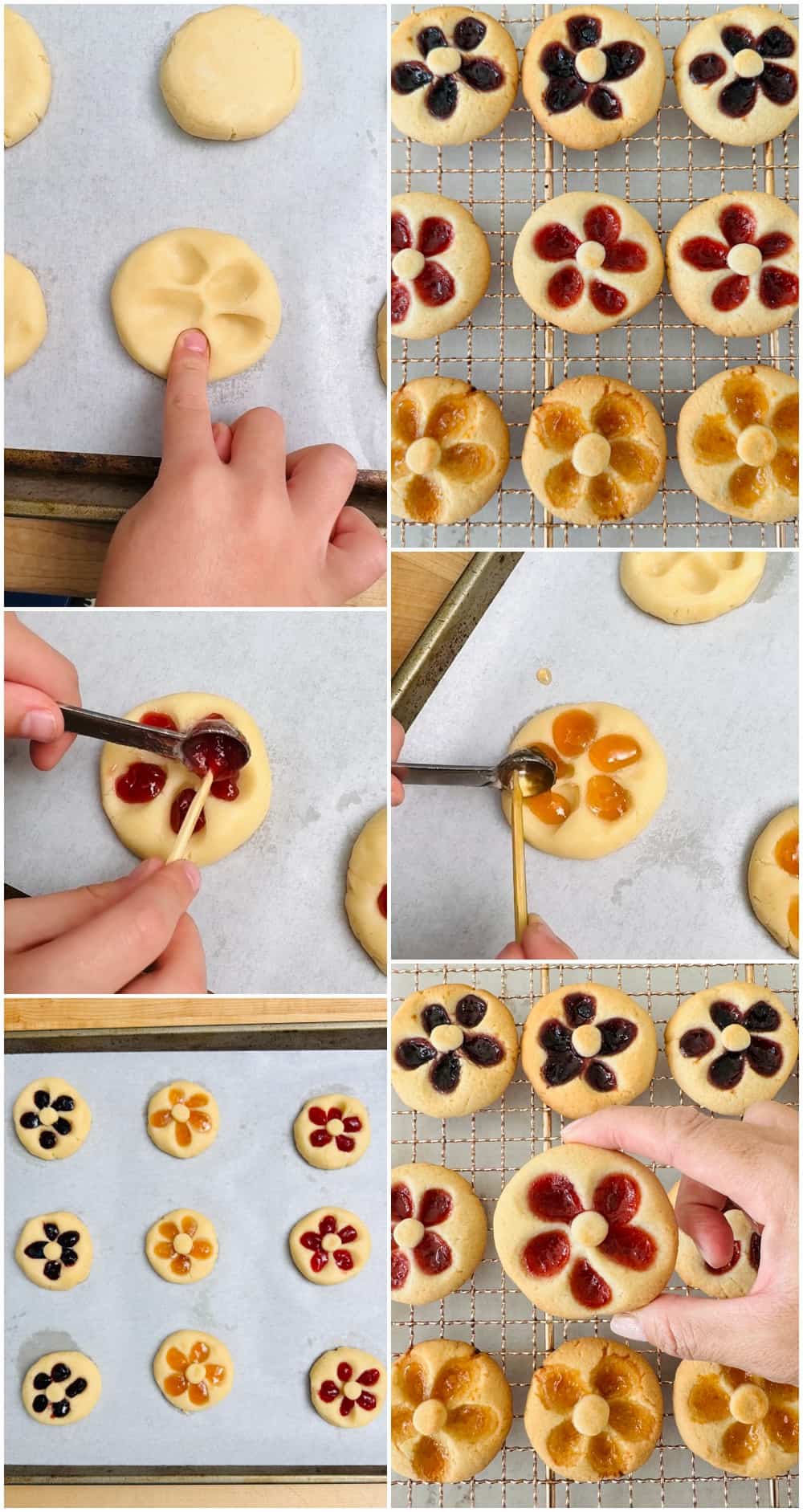 Flower Jam Thumbprint Cookies