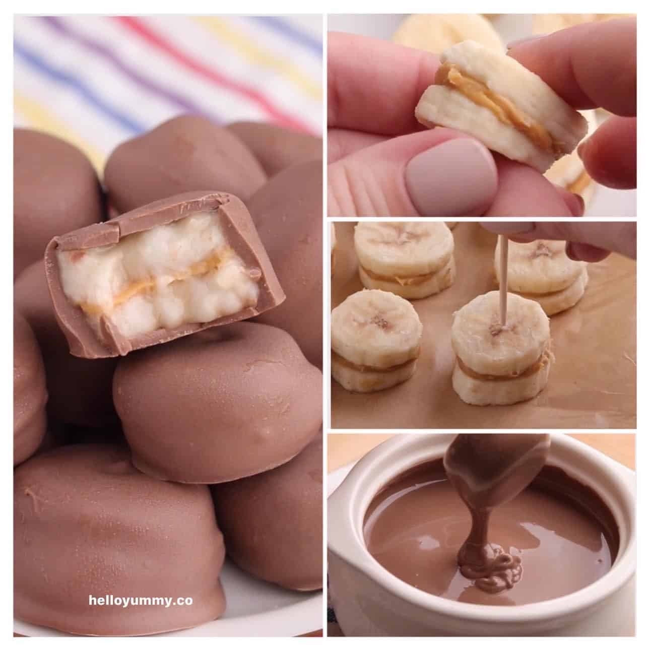 chocolate peanut butter banana bites