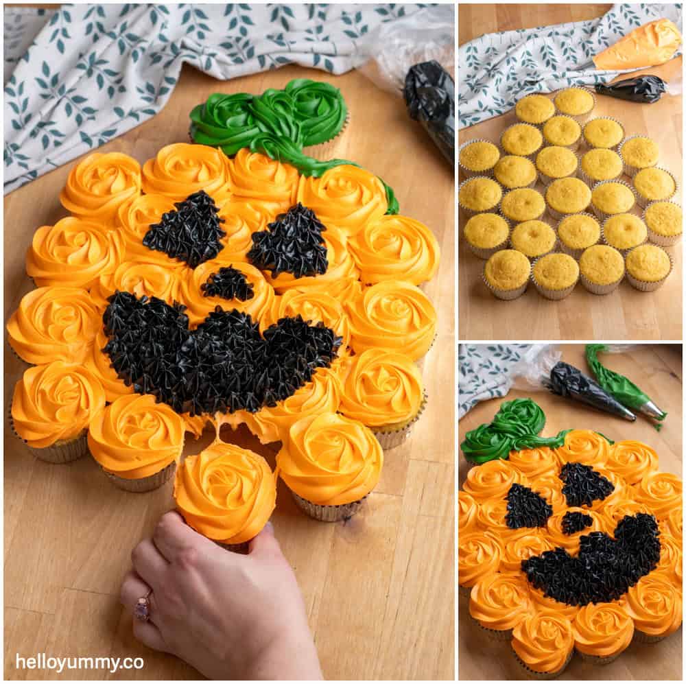 pumpkin pull-apart cupcakes