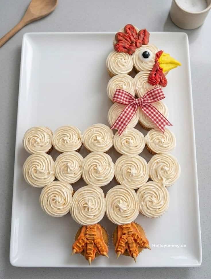chicken cupcake cake