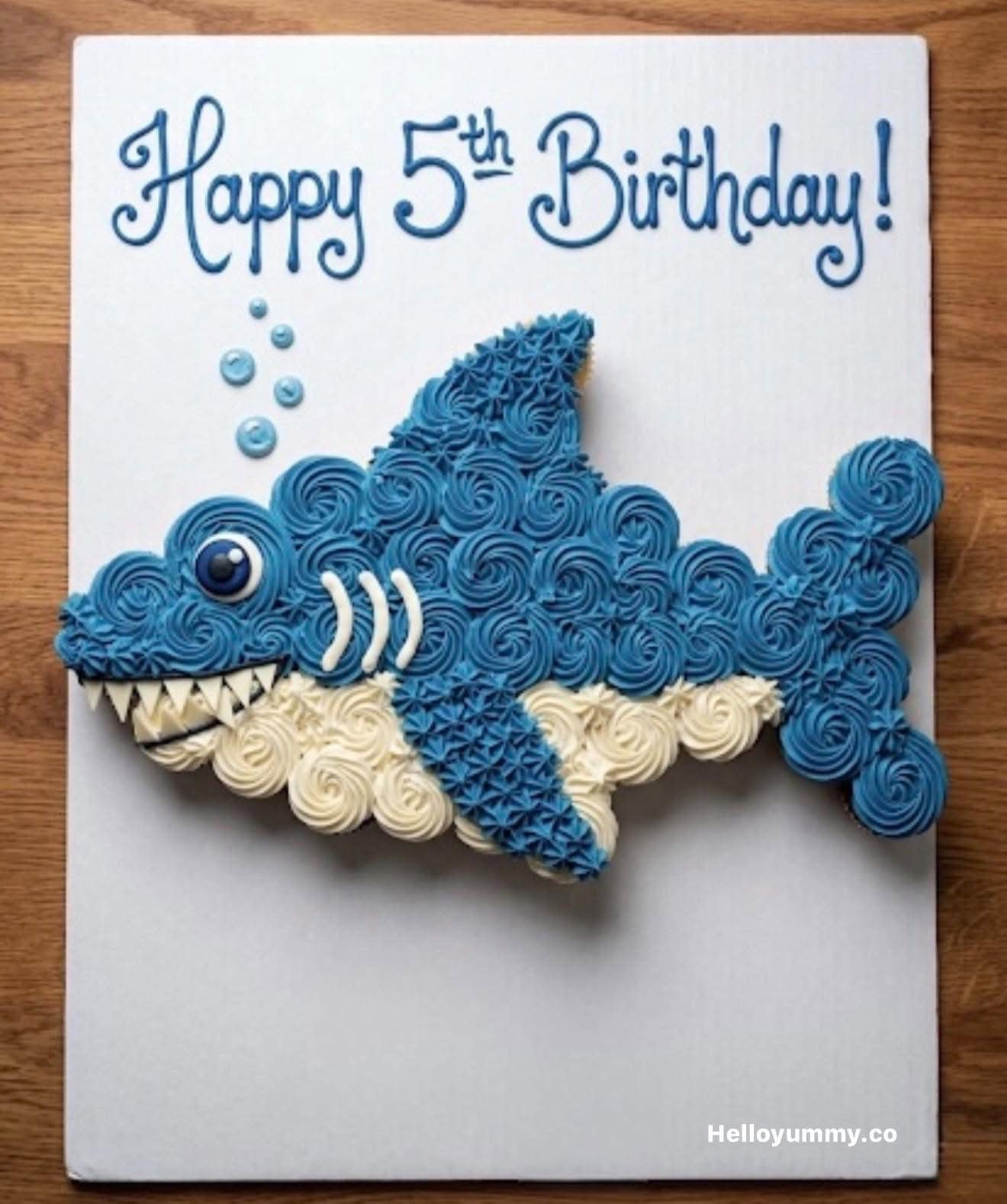 shark cupcake cake